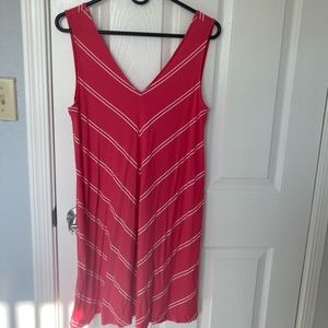 Loft pink V-neck sleeveless swing dress
